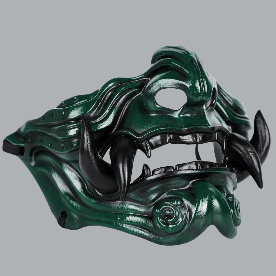 Space Armory Samurai Oni Mask - Green/Black Masks
