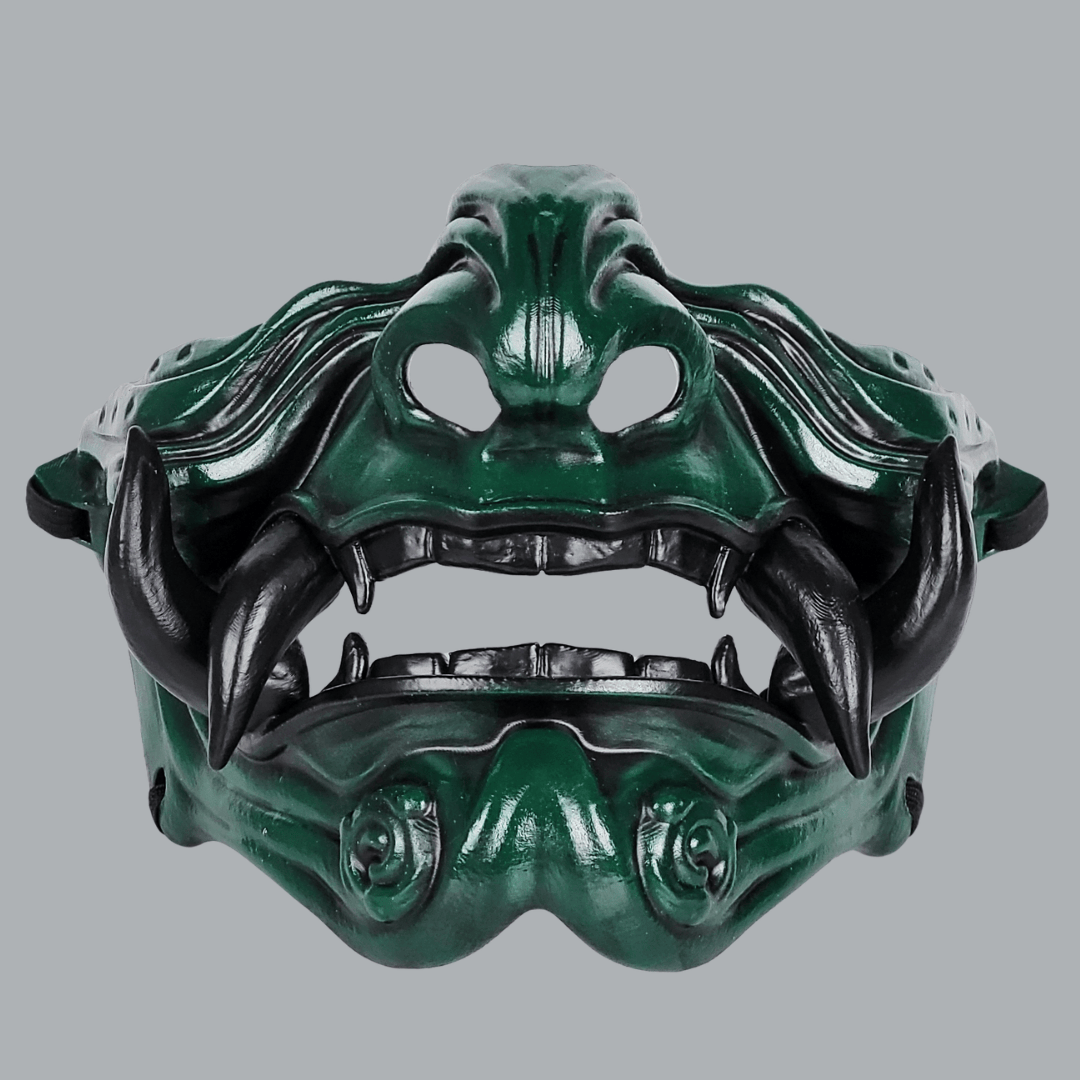 Space Armory Samurai Oni Mask - Green/Black Masks
