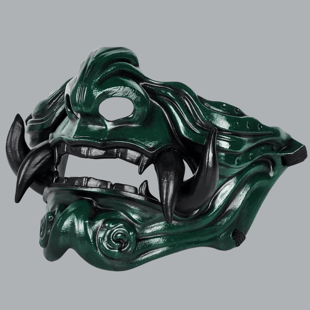 Space Armory Samurai Oni Mask - Green/Black Masks