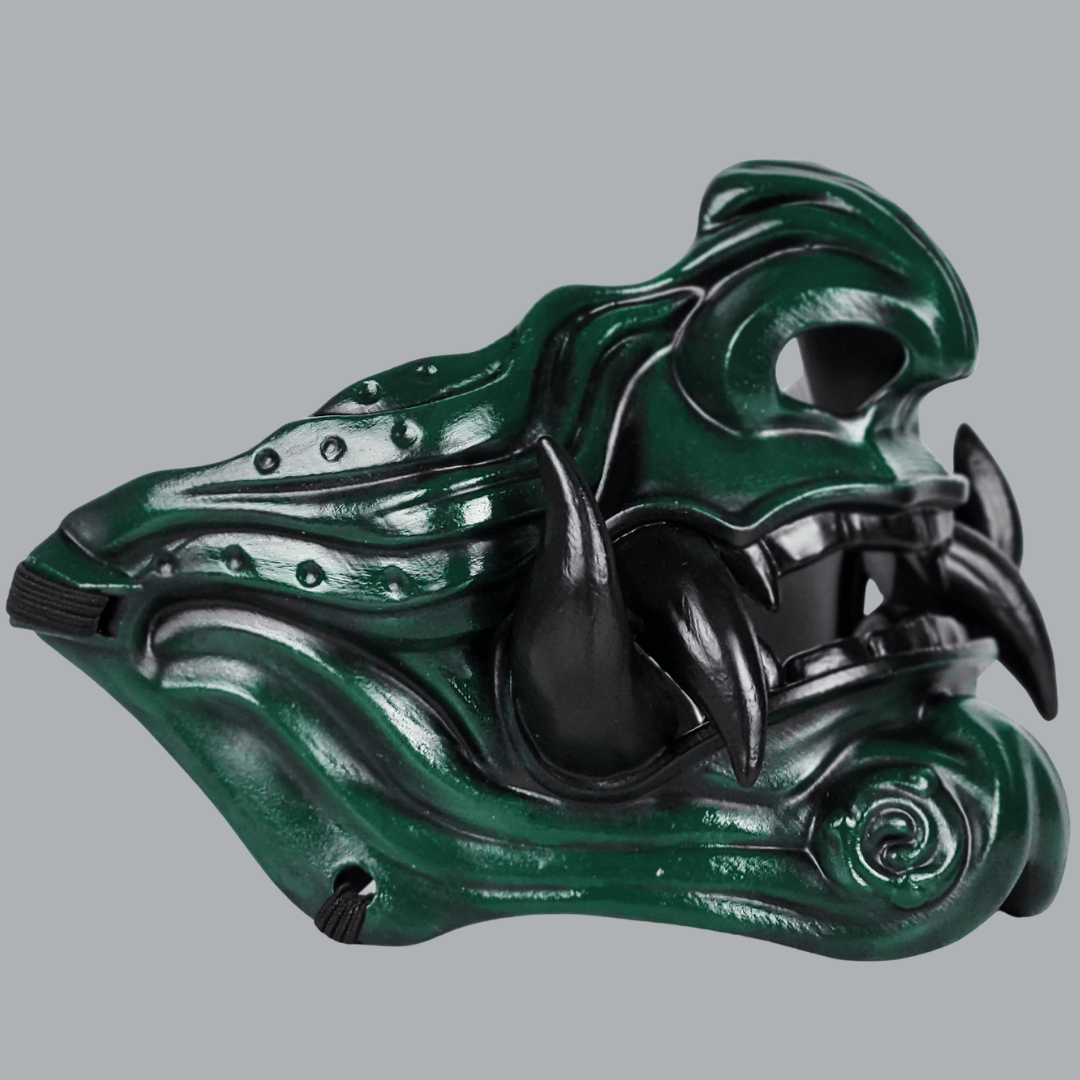 Space Armory Samurai Oni Mask - Green/Black Masks