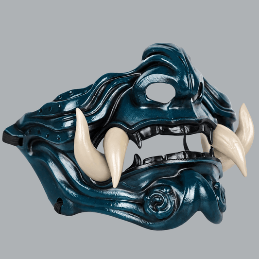 Space Armory Samurai Oni Mask - Petrol / Bone Masks