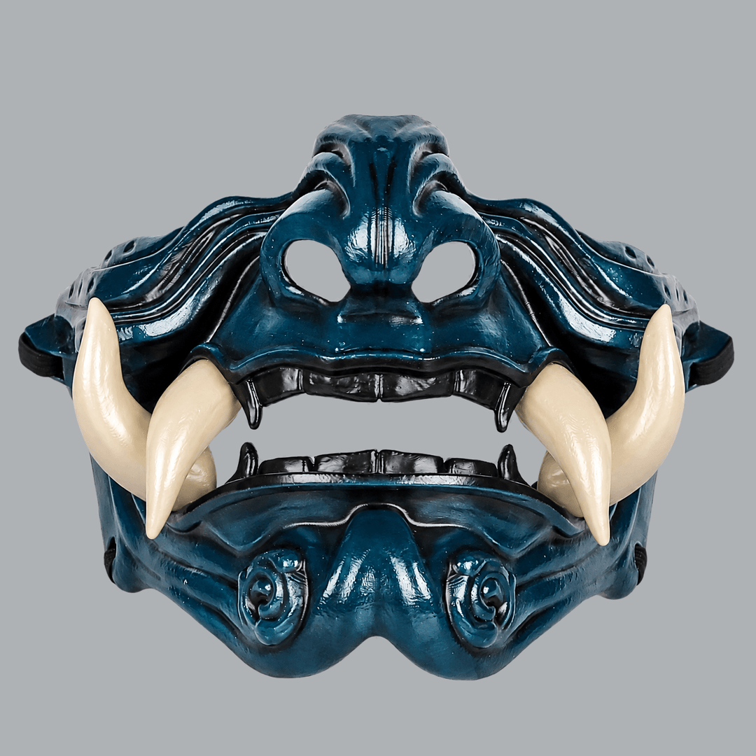 Space Armory Samurai Oni Mask - Petrol / Bone Masks