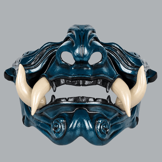 Space Armory Samurai Oni Mask - Petrol / Bone Masks