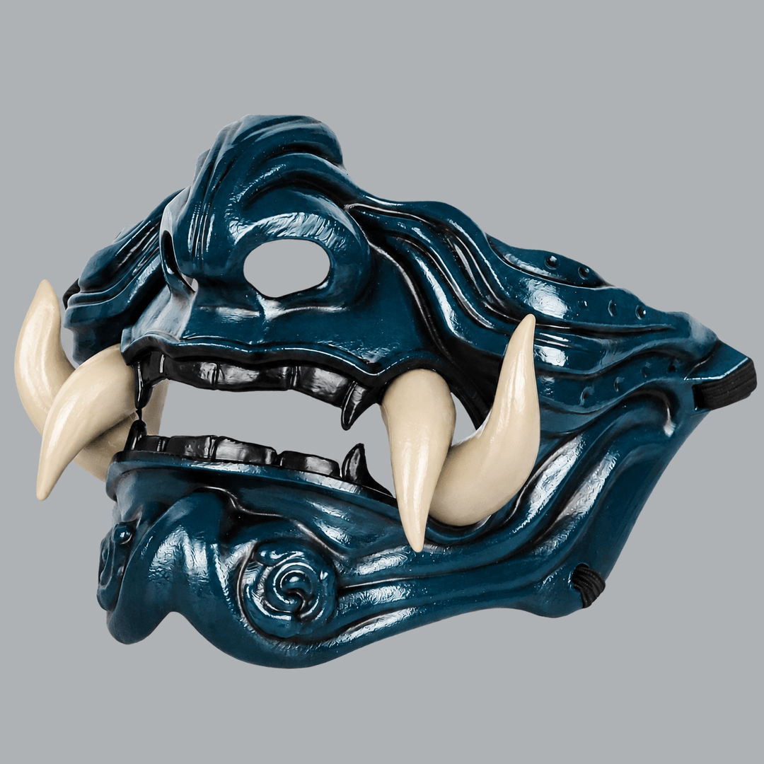 Space Armory Samurai Oni Mask - Petrol / Bone Masks