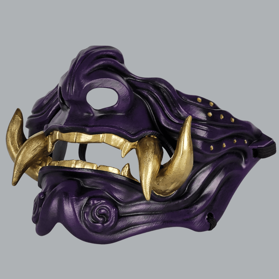 Space Armory Samurai Oni Mask - Purple/Gold Masks
