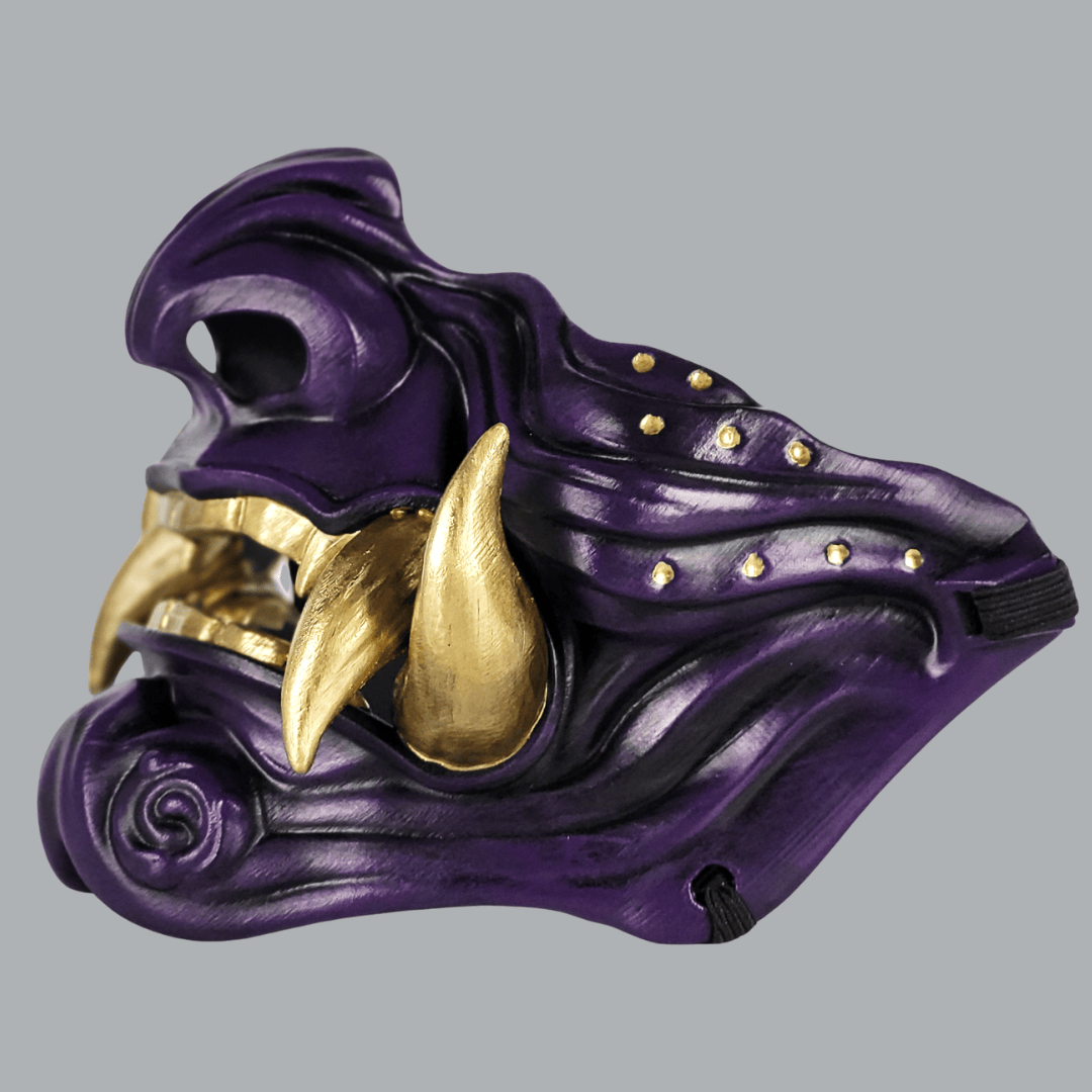 Space Armory Samurai Oni Mask - Purple/Gold Masks