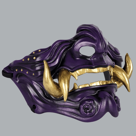 Space Armory Samurai Oni Mask - Purple/Gold Masks