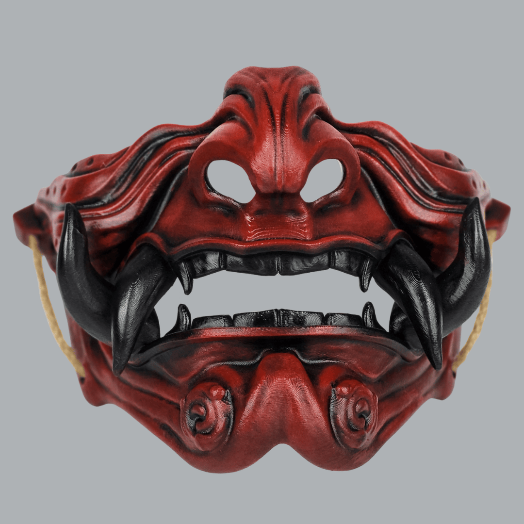 Space Armory Samurai Oni Mask - Red/Black Masks