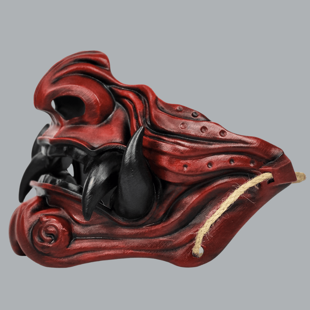 Space Armory Samurai Oni Mask - Red/Black Masks