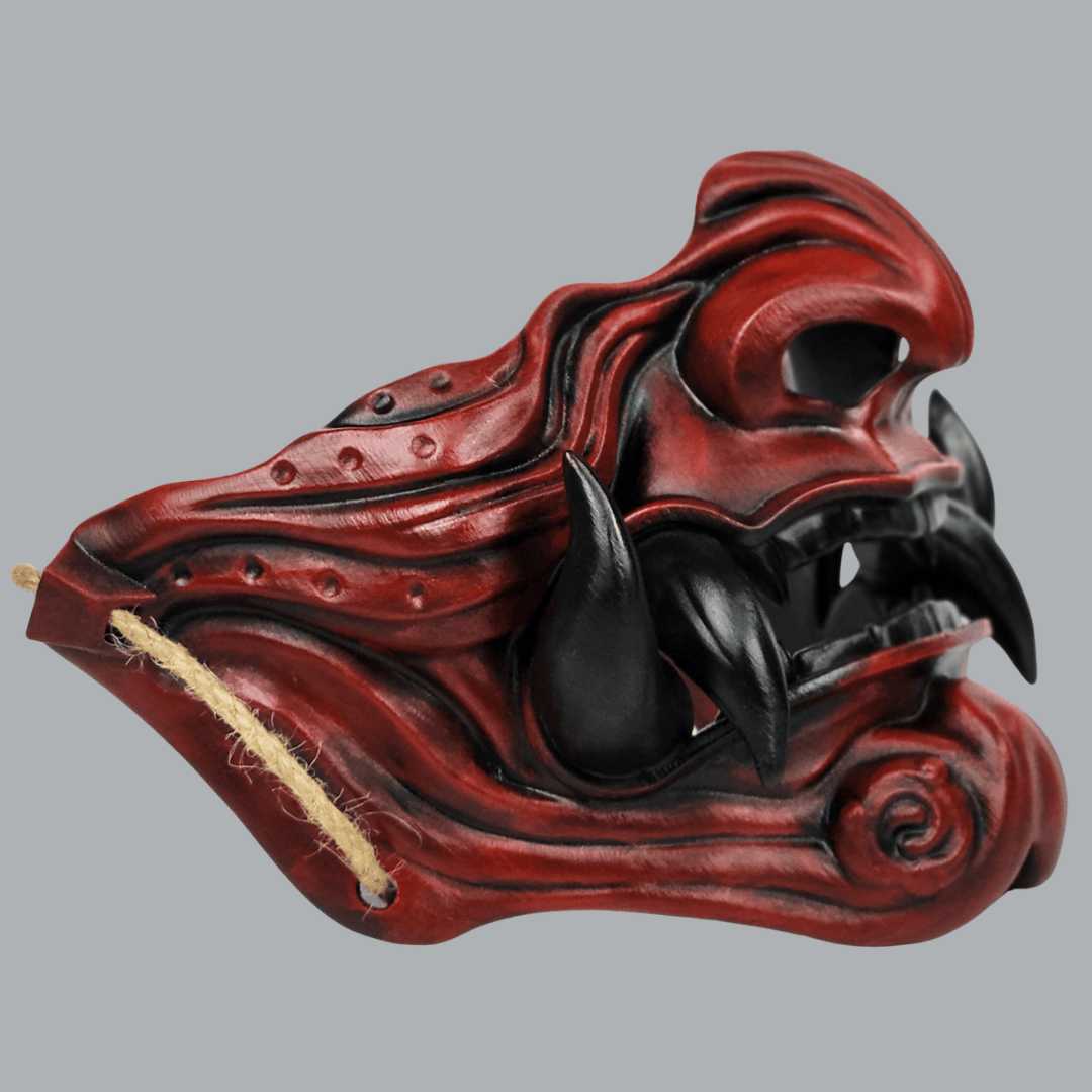 Space Armory Samurai Oni Mask - Red/Black Masks