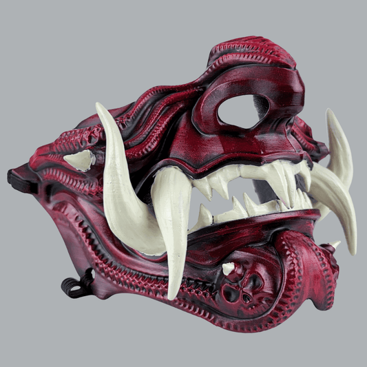 Space Armory Samurai Oni Mask - Red Masks