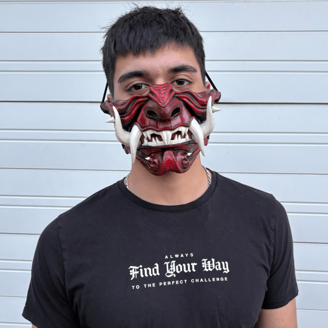 Space Armory Samurai Oni Mask - Red Masks
