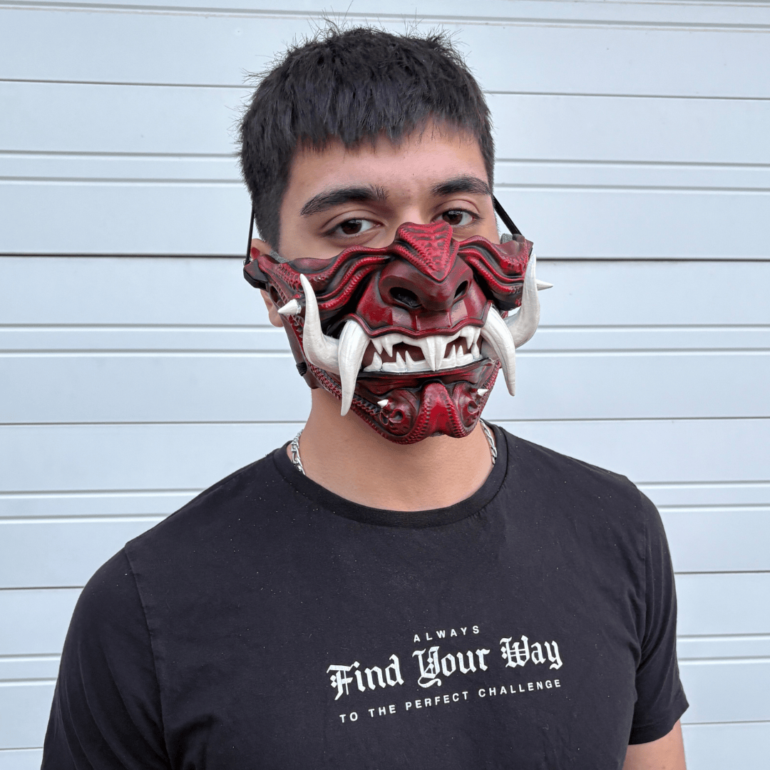 Space Armory Samurai Oni Mask - Red Masks