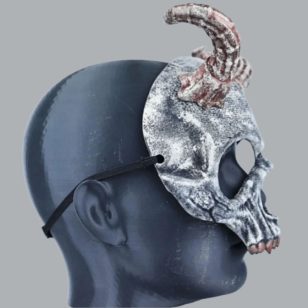 Skull Skeleton Mask With Horn โ Space Armory | Japanese Mask and ...