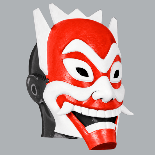 Space Armory Spirit Oni Mask - Fire Red / White Masks