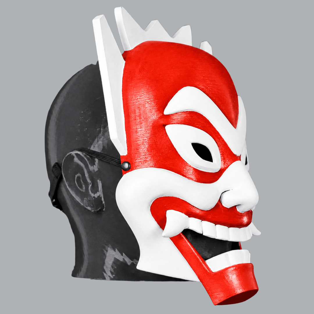 Space Armory Spirit Oni Mask - Fire Red / White Masks