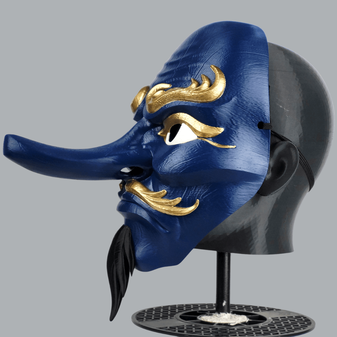 Space Armory Tengu Japanese Full Face Mask - Midnight Blue Masks