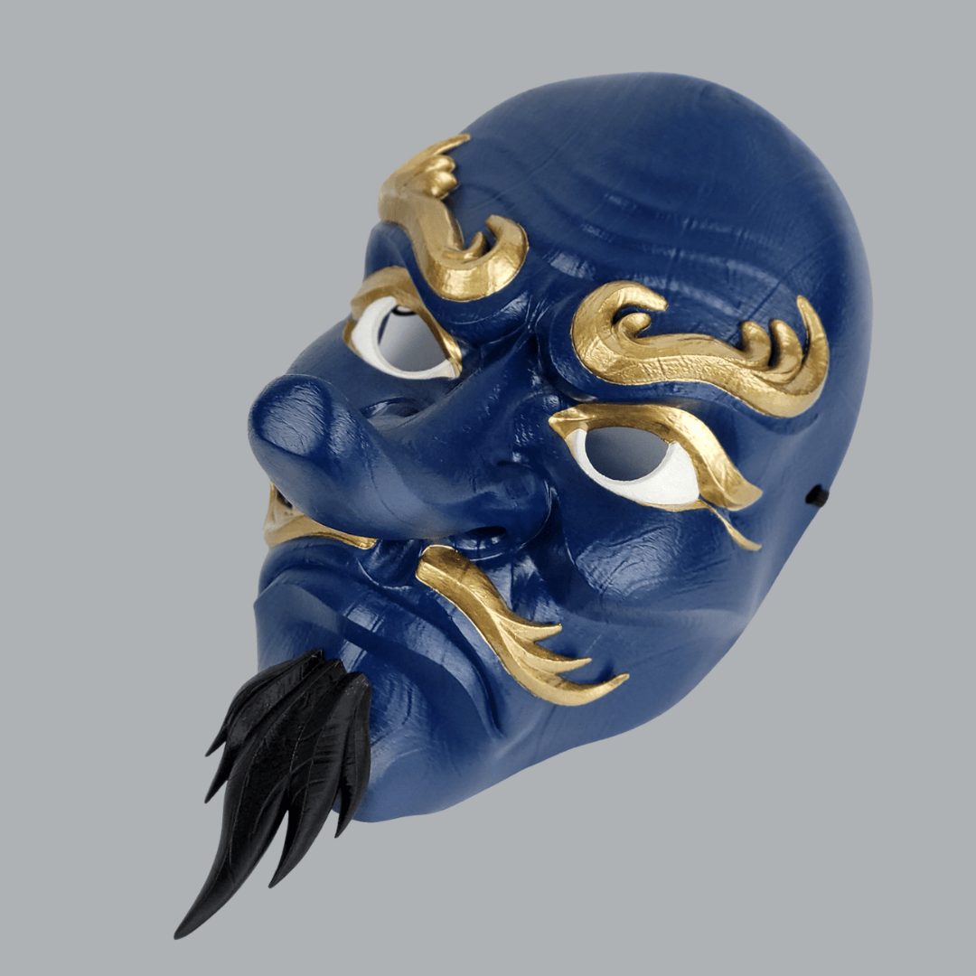 Space Armory Tengu Japanese Full Face Mask - Midnight Blue Masks