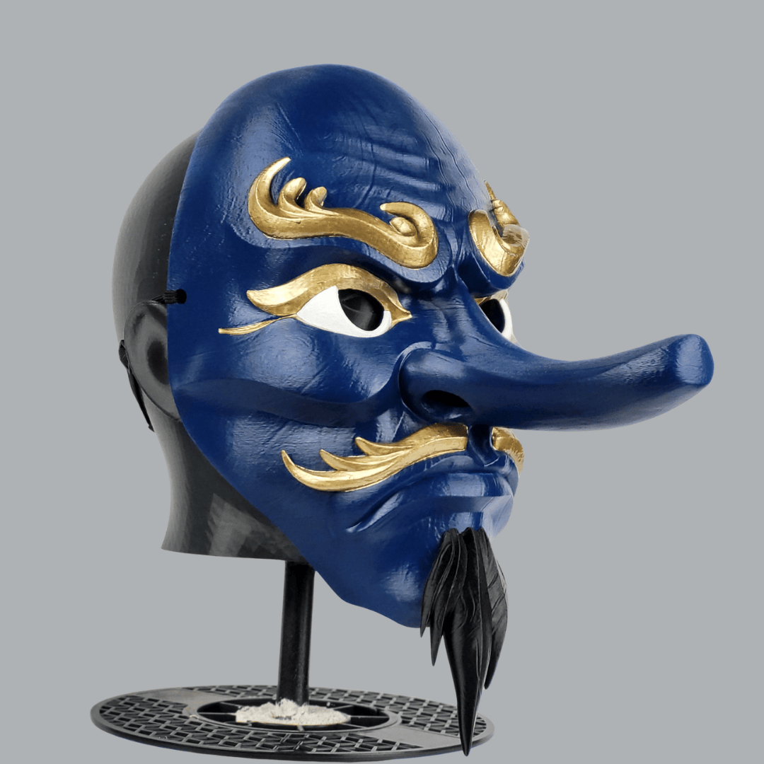 Space Armory Tengu Japanese Full Face Mask - Midnight Blue Masks