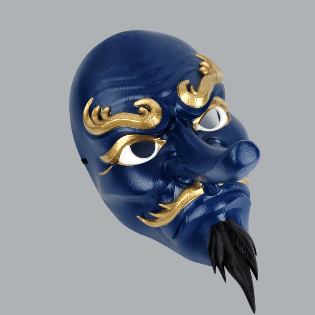 Space Armory Tengu Japanese Full Face Mask - Midnight Blue Masks