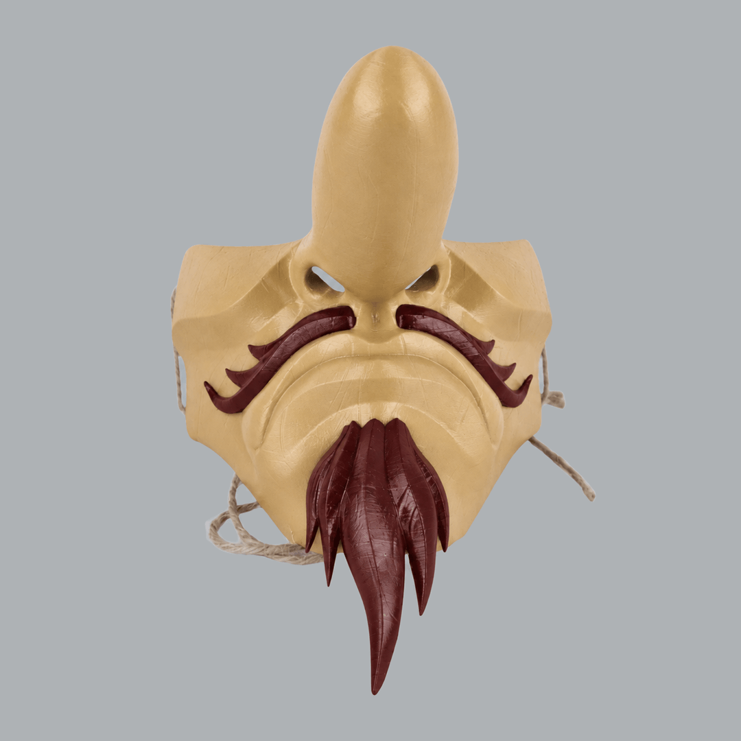 Space Armory Tengu Japanese Half Face Mask — Beige & Maroon Masks