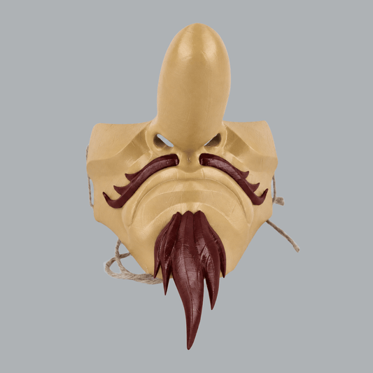 Space Armory Tengu Japanese Half Face Mask — Beige & Maroon Masks