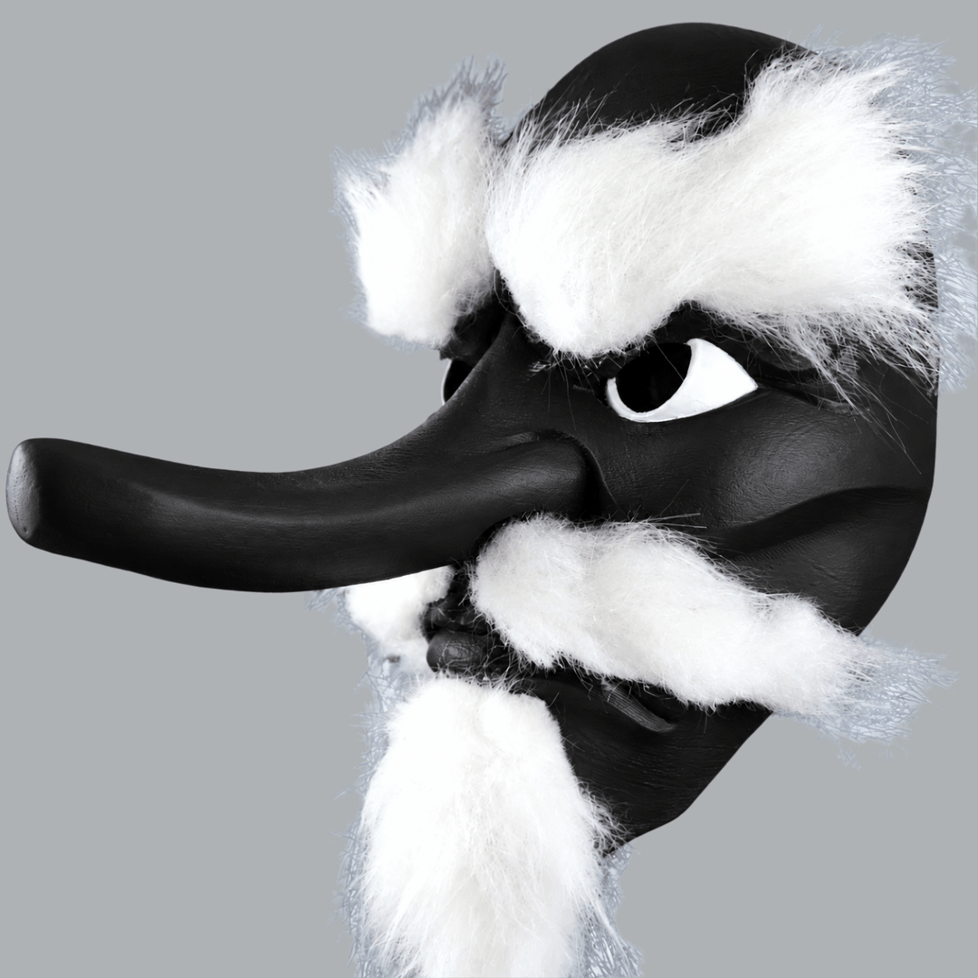 Space Armory Tengu Japanese Mask With Hair - Black Masks