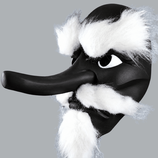 Space Armory Tengu Japanese Mask With Hair - Black Masks