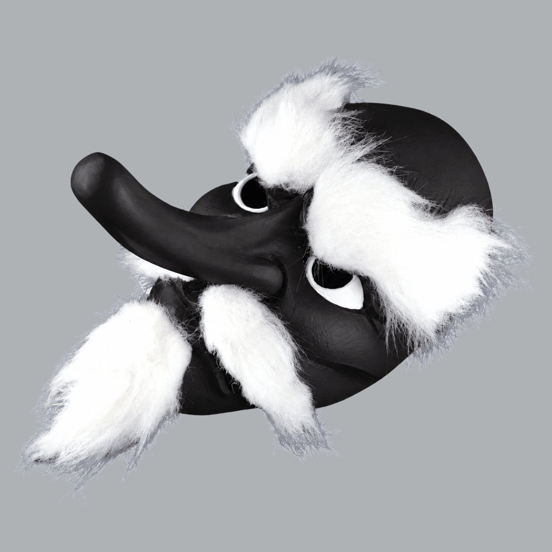 Space Armory Tengu Japanese Mask With Hair - Black Masks