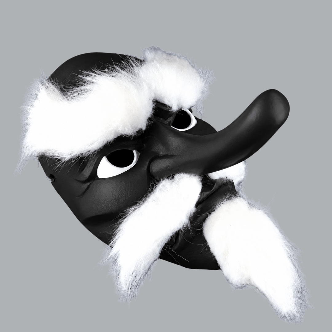 Space Armory Tengu Japanese Mask With Hair - Black Masks
