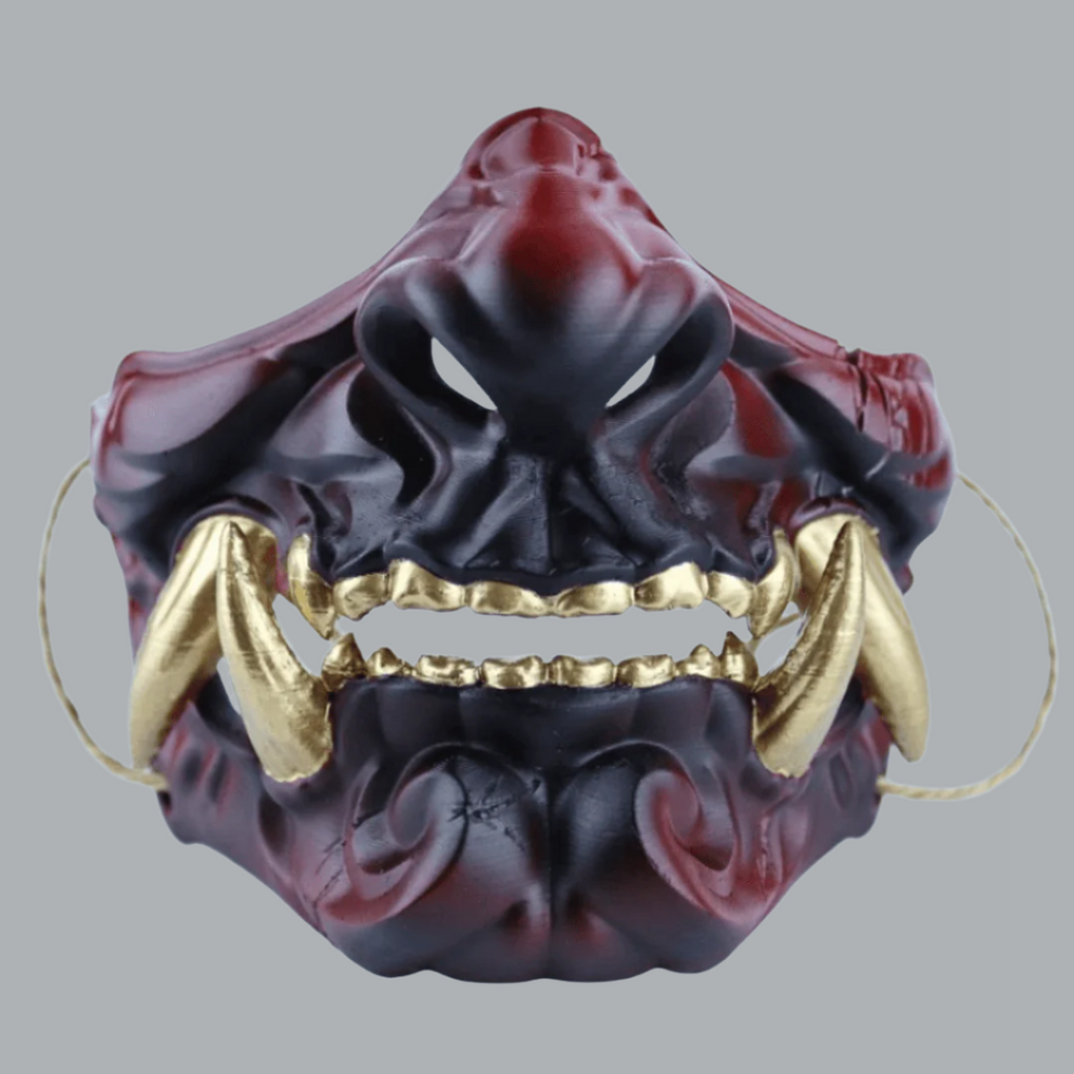 Warrior Oni Mask - Black/Red – Space Armory | Japanese Mask and Cosplay ...