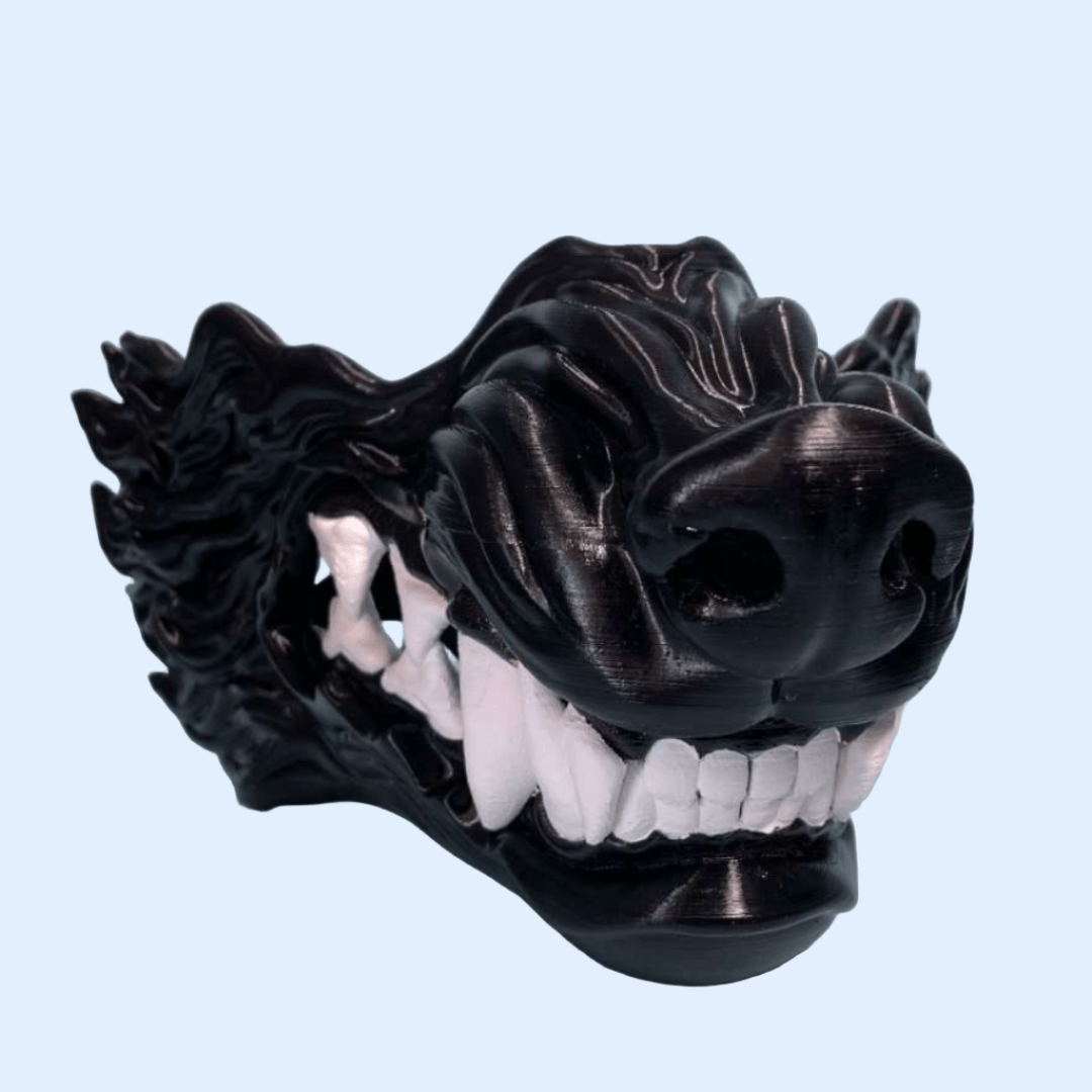 Space Armory Wolf Snarling Animal Face Mask Black