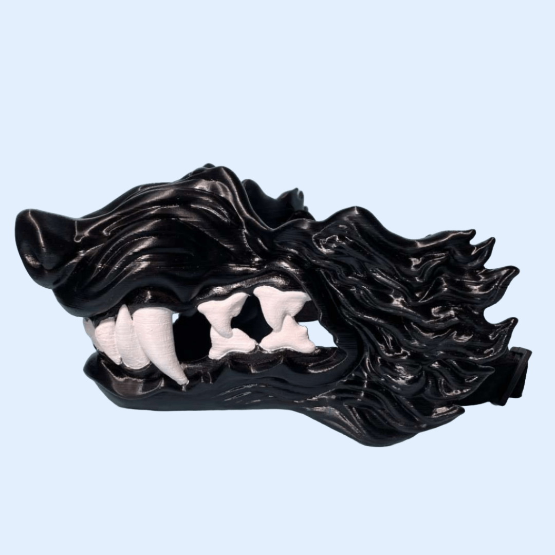 Space Armory Wolf Snarling Animal Face Mask Black