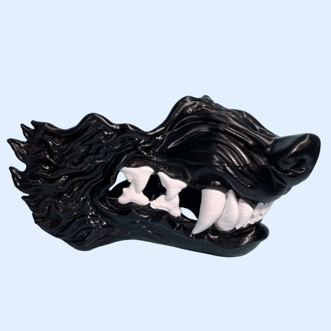 Space Armory Wolf Snarling Animal Face Mask Black