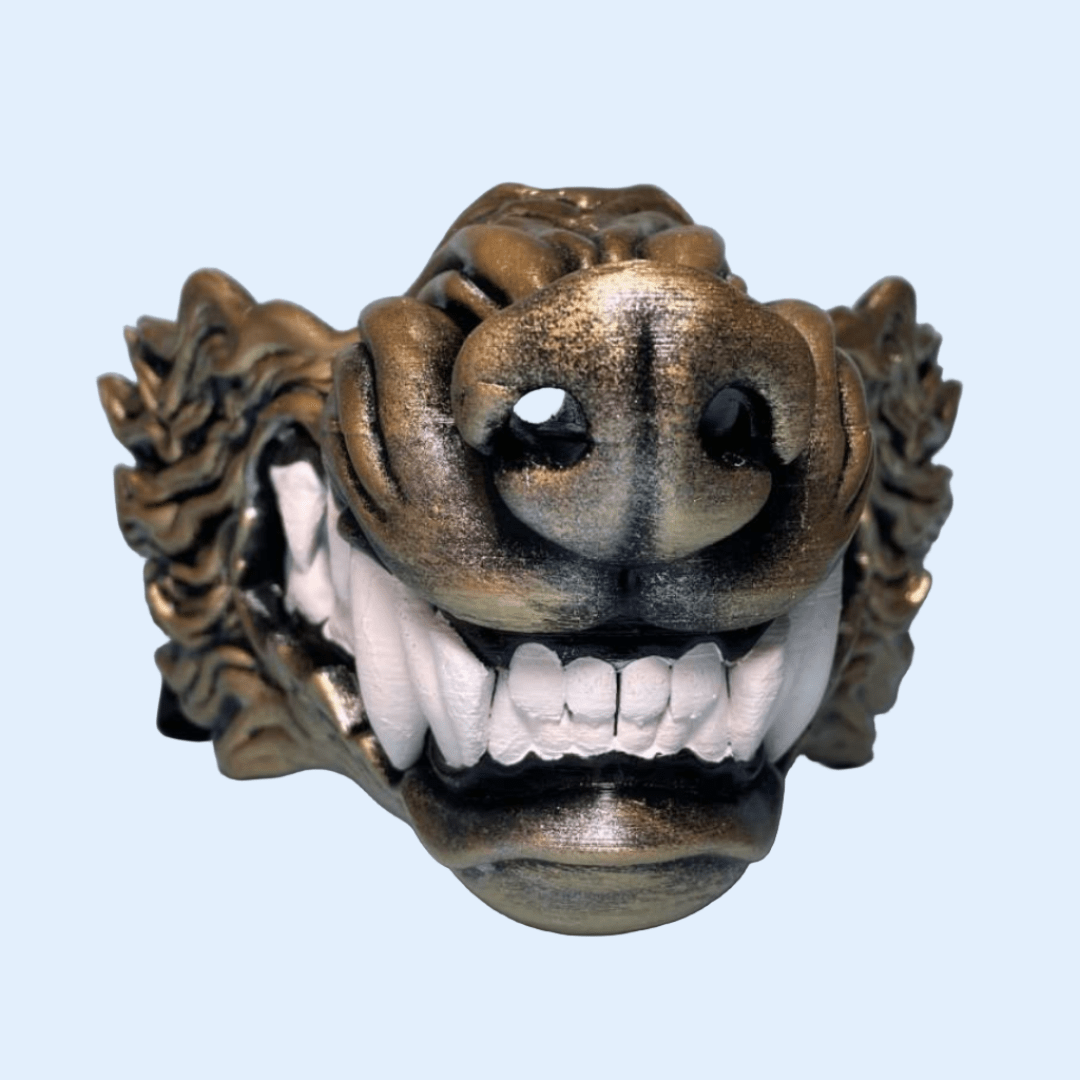 Space Armory Wolf Snarling Animal Face Mask Black/Gold