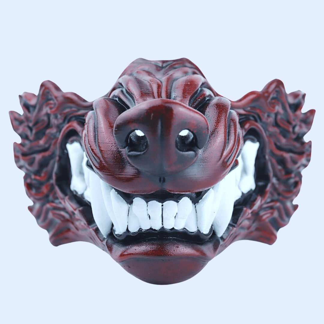 Space Armory Wolf Snarling Animal Face Mask Black/Red