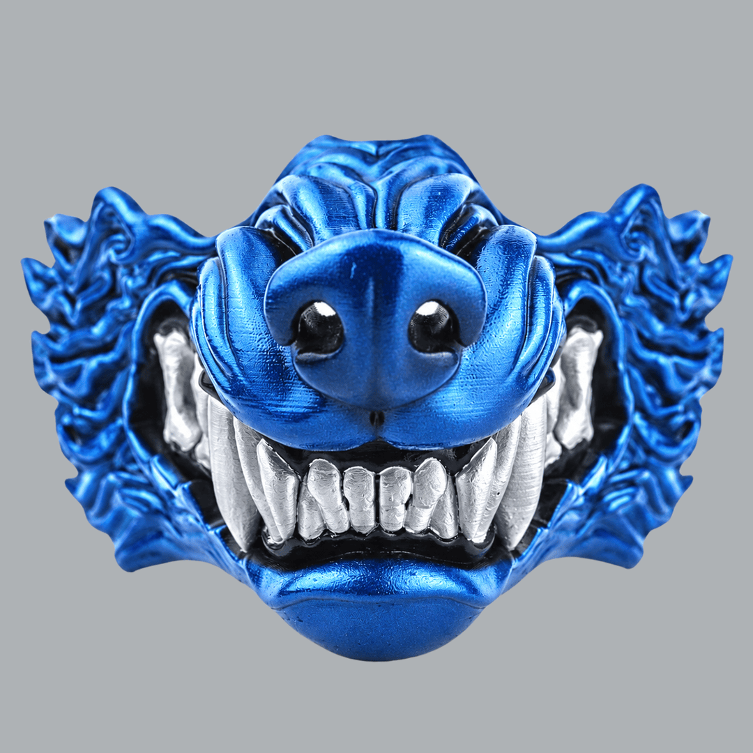 Space Armory Wolf Snarling Animal Face Mask - Metallic Blue/Silver Masks