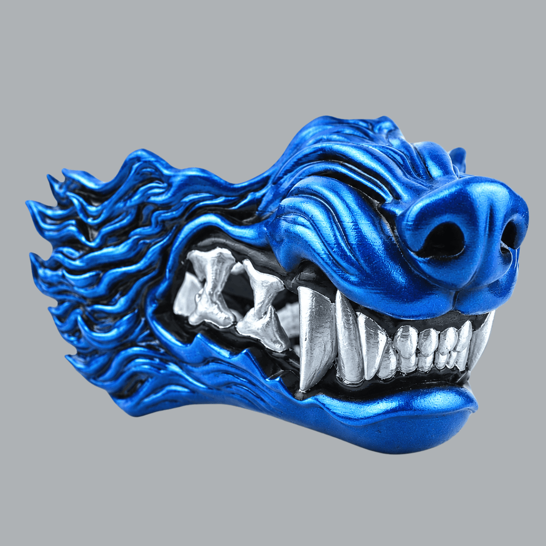 Space Armory Wolf Snarling Animal Face Mask - Metallic Blue/Silver Masks