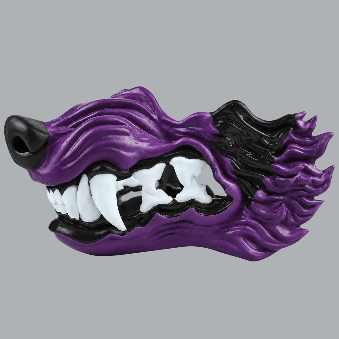 Space Armory Wolf Snarling Animal Face Mask - Purple/Black Masks