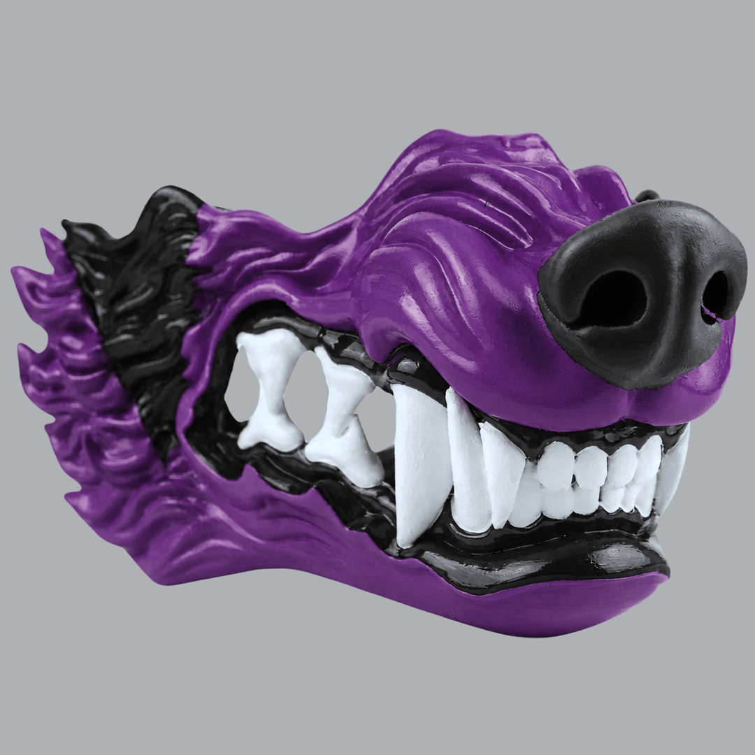 Space Armory Wolf Snarling Animal Face Mask - Purple/Black Masks