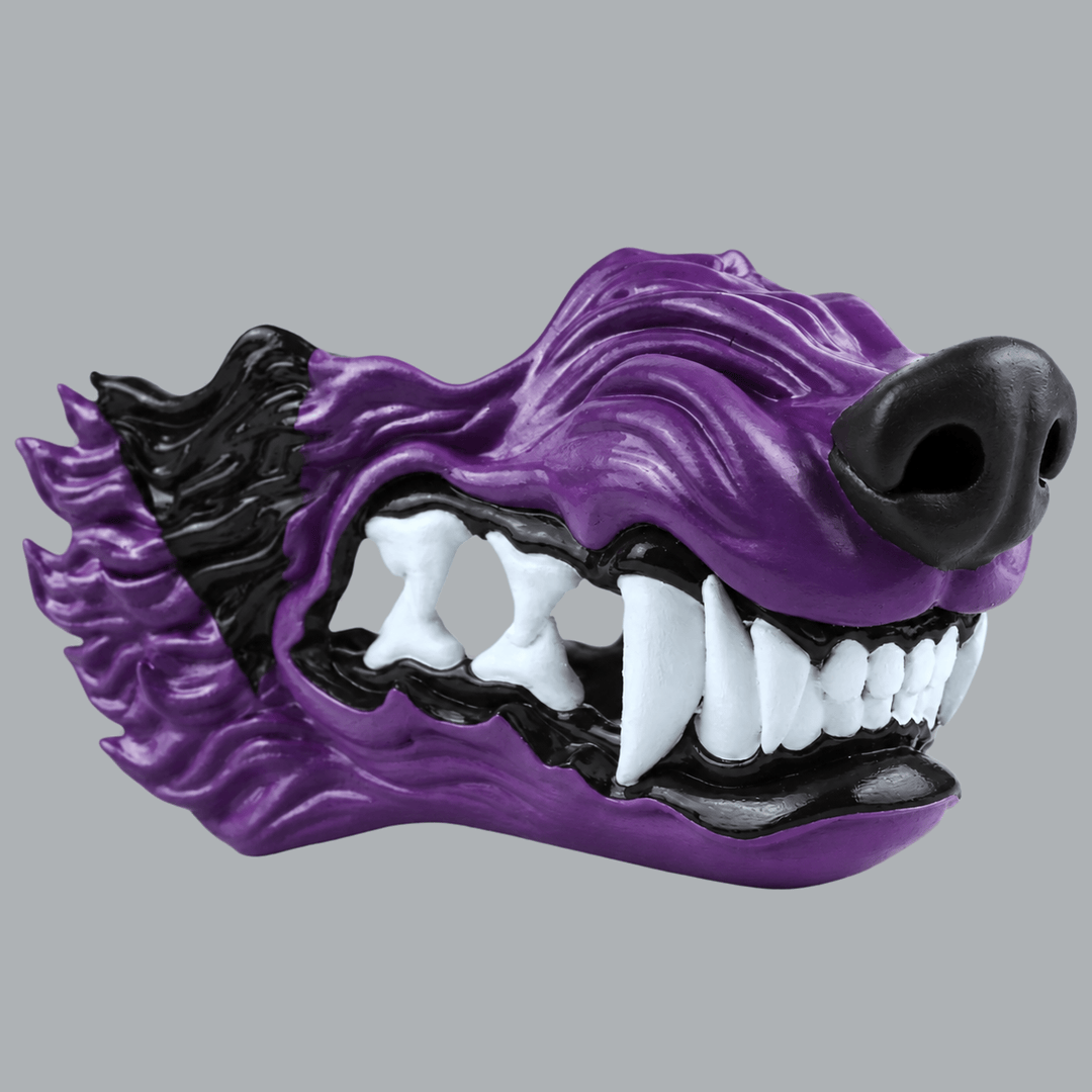 Space Armory Wolf Snarling Animal Face Mask - Purple/Black Masks