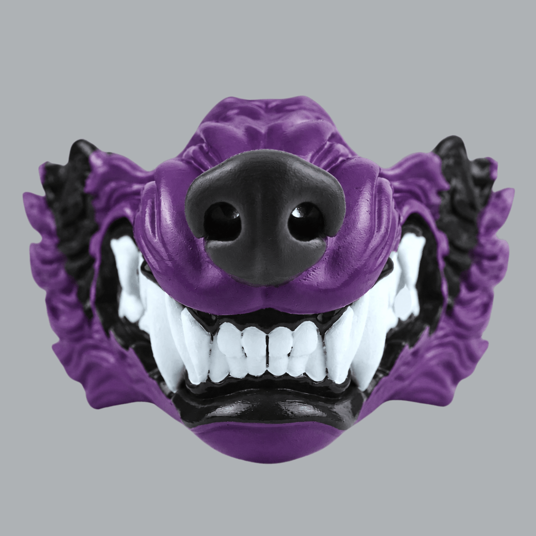 Space Armory Wolf Snarling Animal Face Mask - Purple/Black Masks