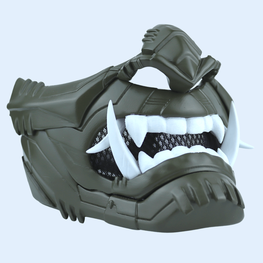 SpaceArmory Cyber Oni Mask Army Green Masks