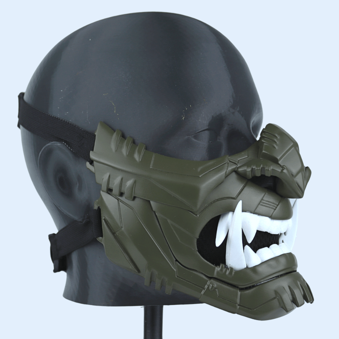 SpaceArmory Cyber Oni Mask Army Green Masks