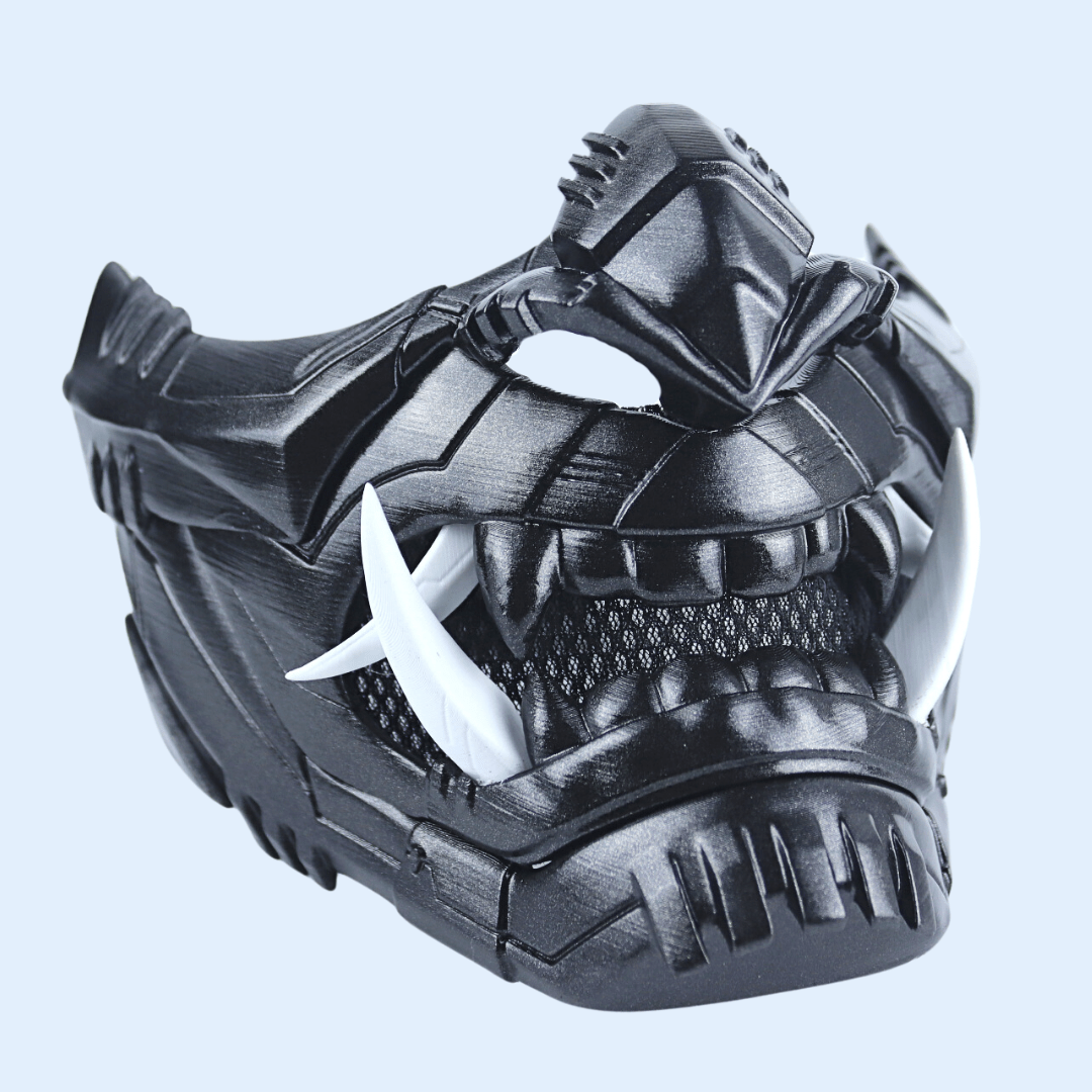 SpaceArmory Cyber Oni Mask Metallic Black