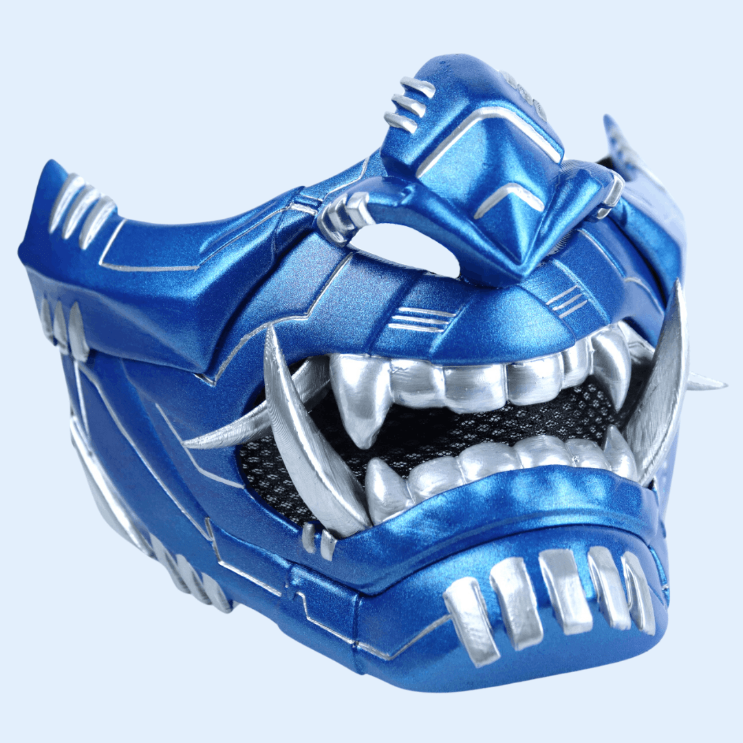 SpaceArmory Cyber Oni Mask Metallic Blue Masks