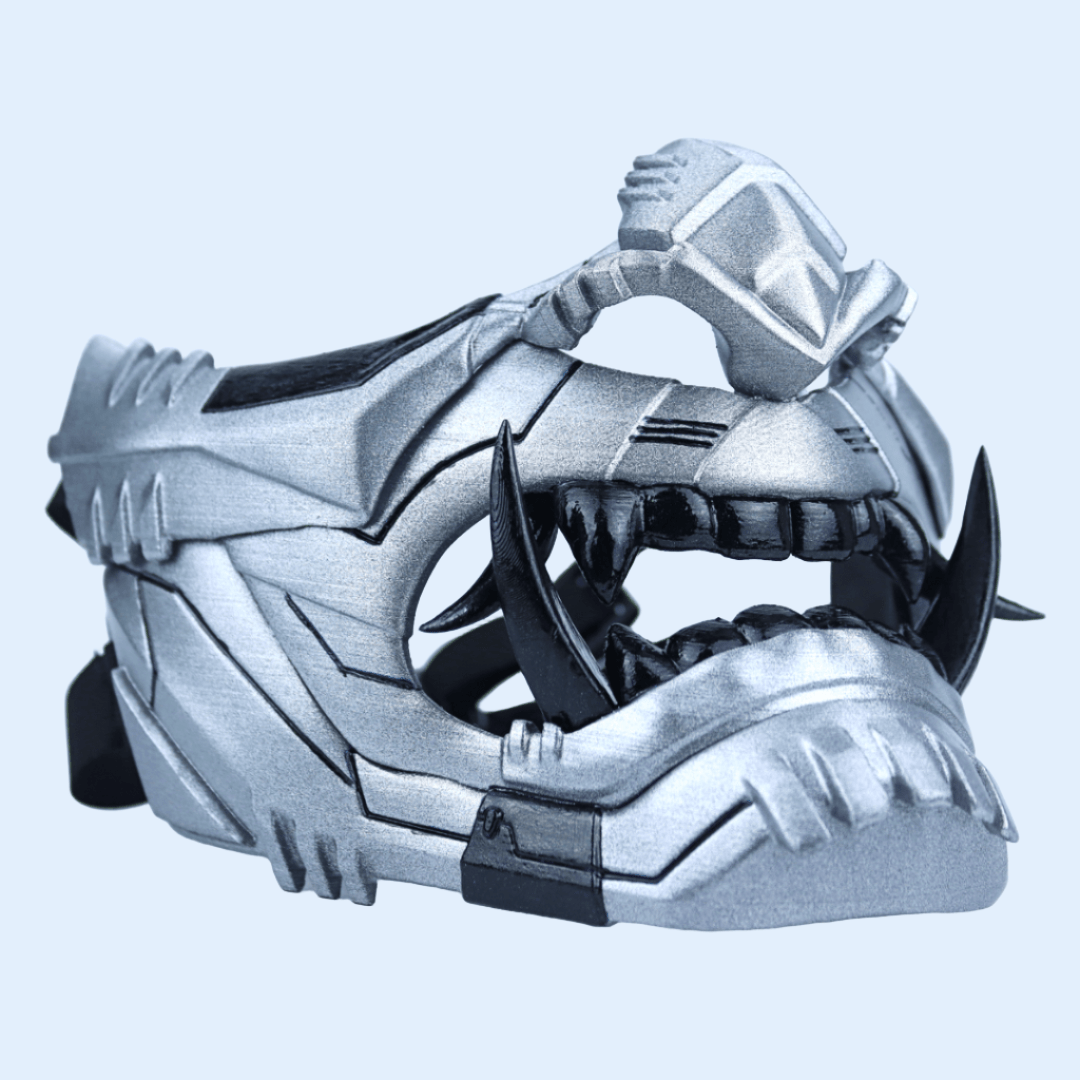 SpaceArmory Cyber Oni Mask Metallic Gray Metallic Black / S