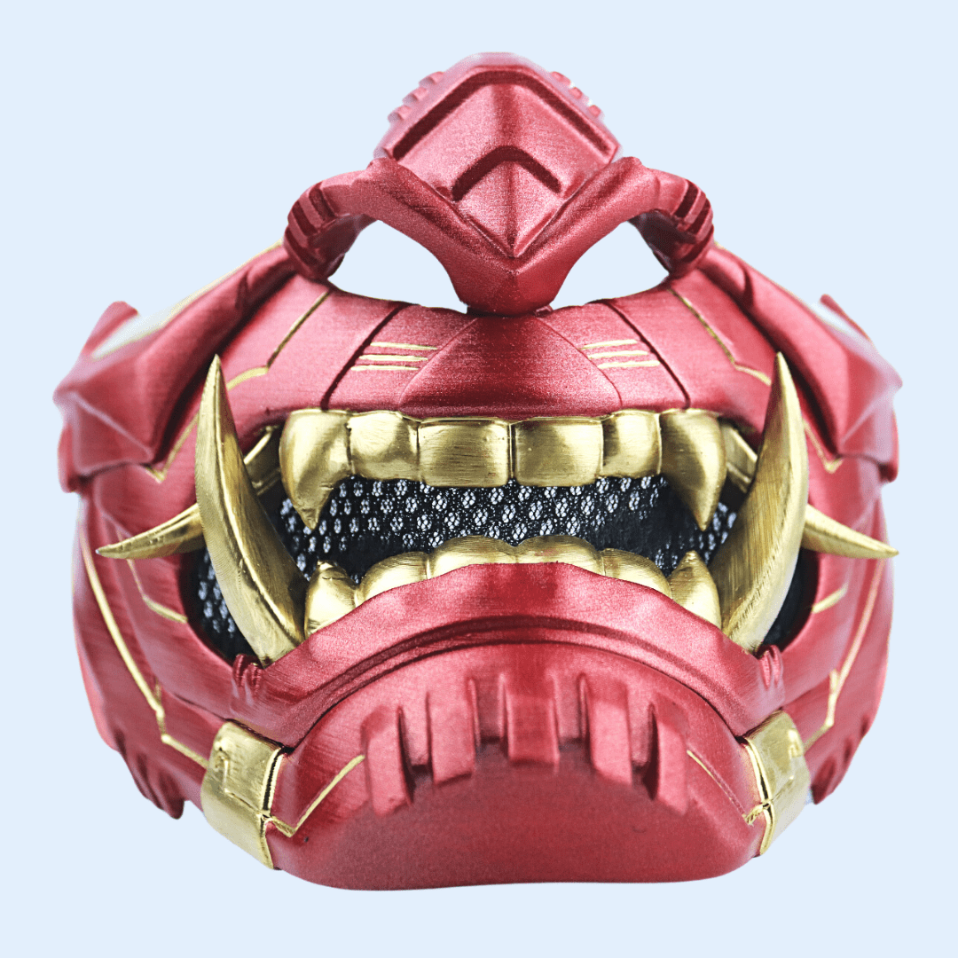 SpaceArmory Cyber Oni Mask Metallic Red