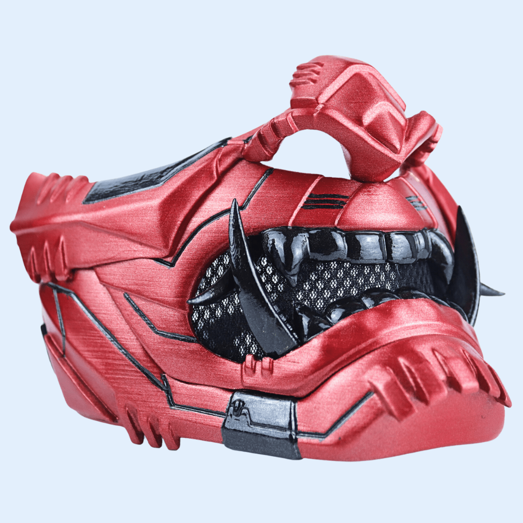 SpaceArmory Cyber Oni Mask Metallic Red Black / S / Yes