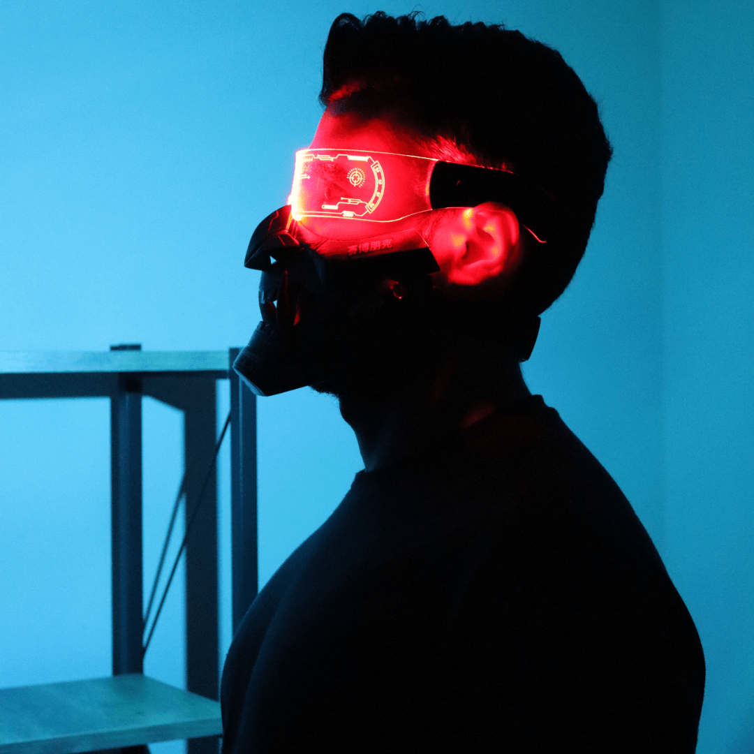 Cyberpunk LED Oni Mask – Space Armory | Japanese Mask and Cyberpunk LED Oni Mask – Space Armory | Japanese Mask and
